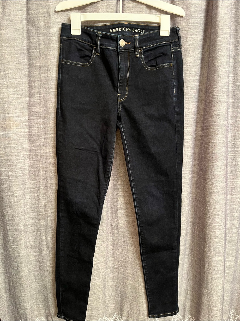 American Eagle Outfitters Women’s High-Rise Skinny Jeans Dark Blue